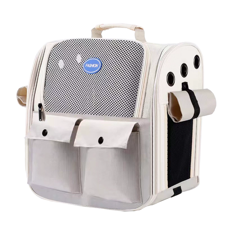 Pawscentral 猫 グレー ナイロン 大容量 ポータブル アウトドア キャットバッグ